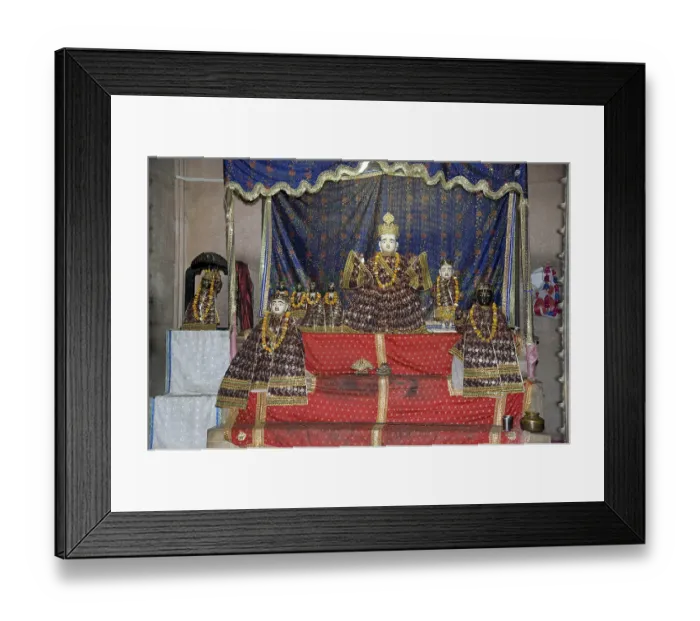 Framed Print : God statue in radha madhava temple