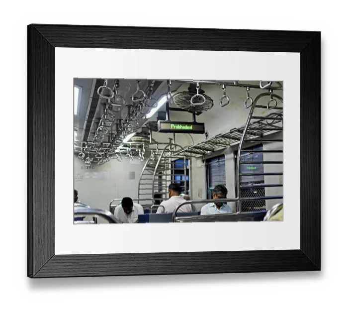 Framed Print : Indicator inside train Prabhadevi Railway Station