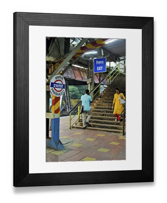 Framed Print : Prabhadevi Railway Station platform