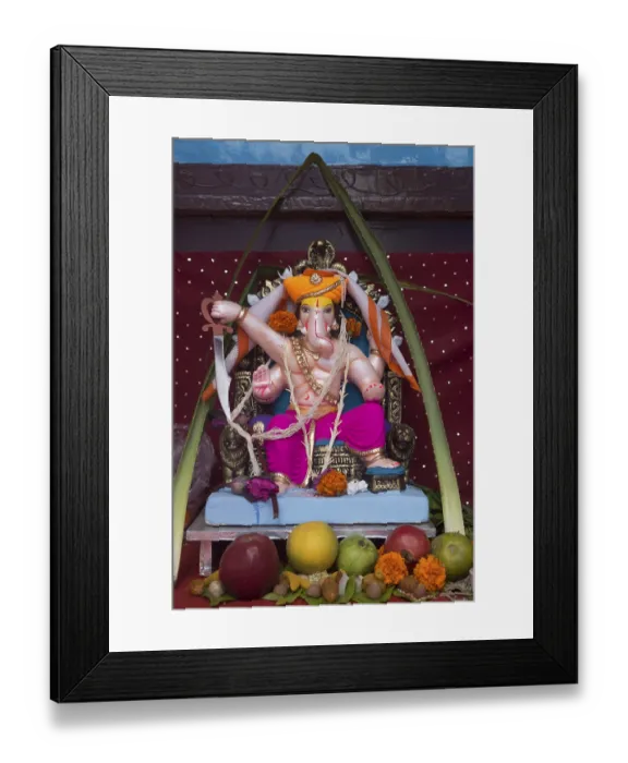 Framed Print : Idol of lord Ganesha get up of Khandoba