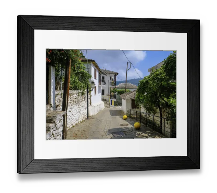 Framed Print : Potamia, Thassos, Greece - Potamia mountain village on the island of Thassos