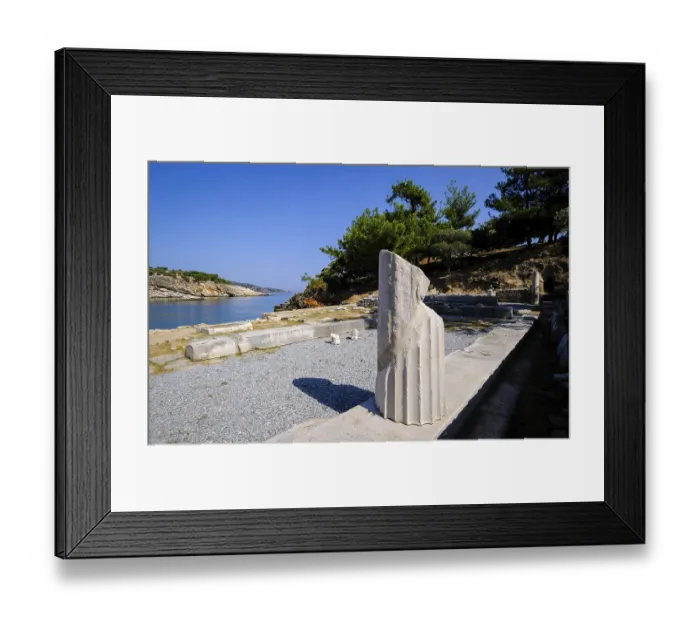 Framed Print : Aliki, Thassos, Greece - The marble peninsula of Aliki with its ancient ruins