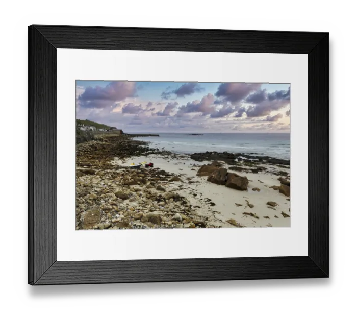 Framed Print : Coastline, bay with rocks and sandy beach Framed Print : Coastline, bay with rocks and sandy beach
