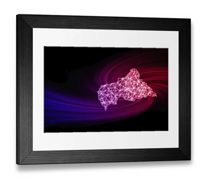 Framed Print : Map of Central African Republic