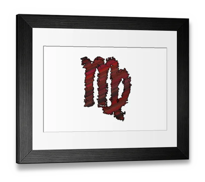 Framed Print : Virgo zodiac sign, Virgin horoscope symbol