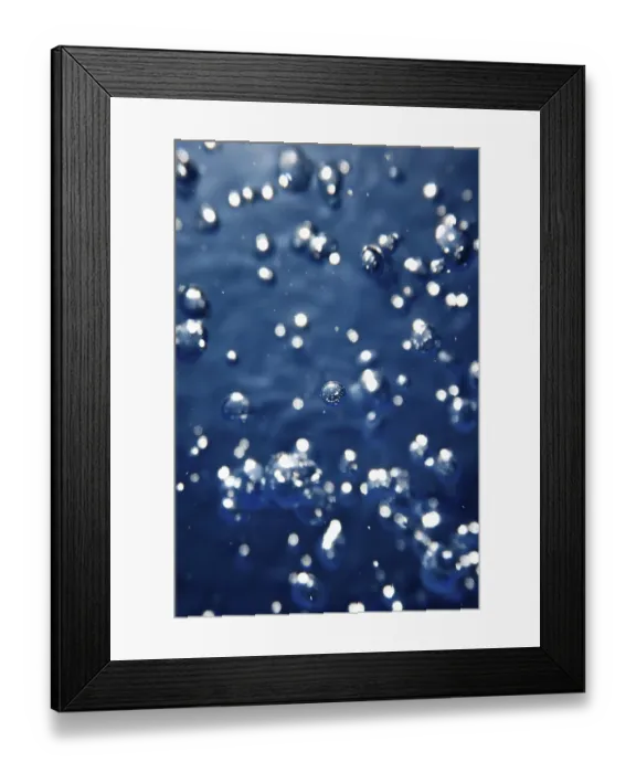Framed Print : Air Bubbles, Underwater Bubbles Abstract Underwater Background