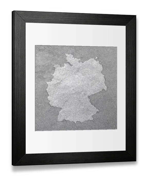 Framed Print : Map of Germany, silver background, map background
