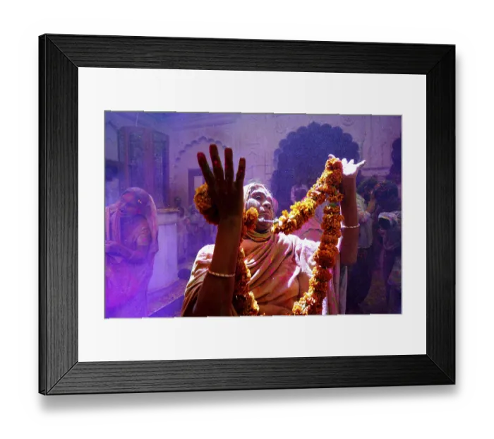 Framed Print : Widows dancing celebrating Holi festival