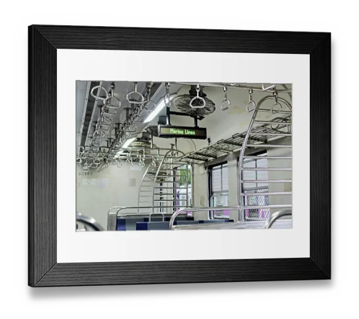 Framed Print : Indicator in local train, marine lines railway station