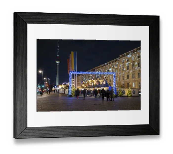 Framed Print : Entrance to the Christmas market at the Humboldt Forum