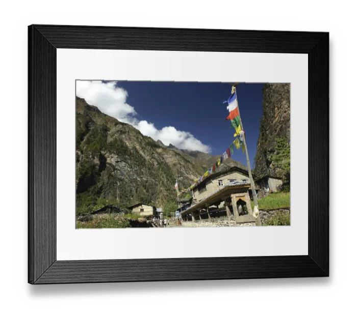 Framed Print : Village, Bhratang, Nepal