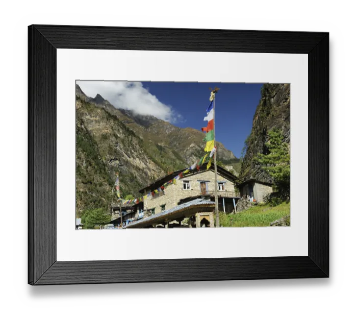 Framed Print : Village, Bhratang, Nepal