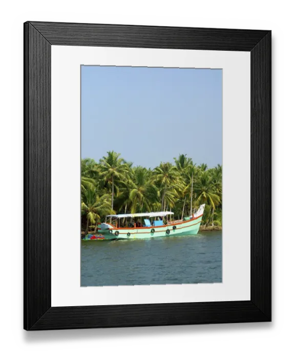 Framed Print : Boat in ashtamudi river, Kollam Framed Print : Boat in ashtamudi river, Kollam
