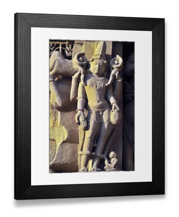 Framed Print : Dikpala on wall of jagadambi temple Khajuraho madhya pradesh india