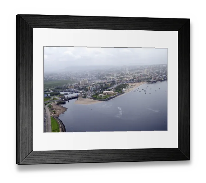 Framed Print : Aerial view of Mahim creek, Bombay Mumbai