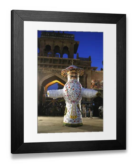 Framed Print : Statue of ravan in dusera festival at clock tower market