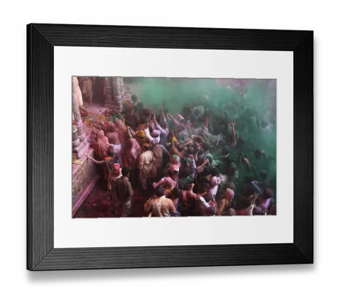 Framed Print : Holi festival at banke bihari temple Framed Print : Holi festival at banke bihari temple