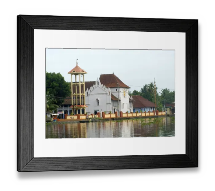 Framed Print : Champakulam Kalloorkadu Mary Forane church at pamba river