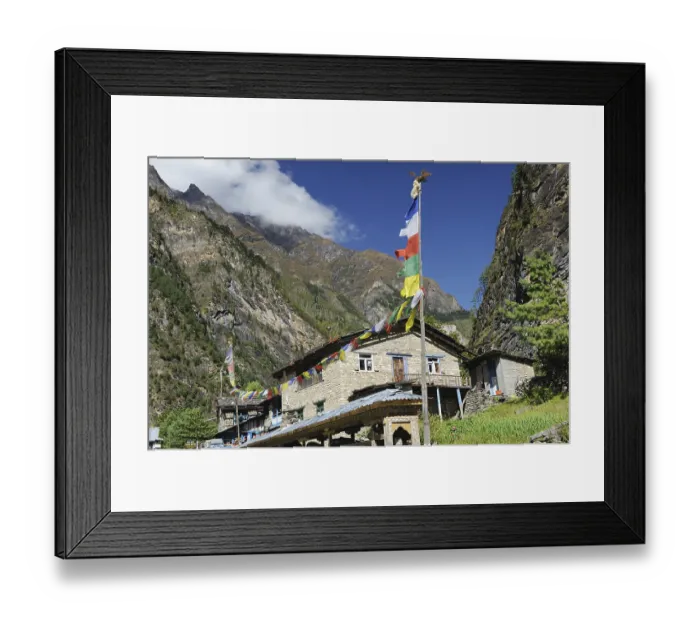 Framed Print : Landscape of village bhratang, Nepal, Asia