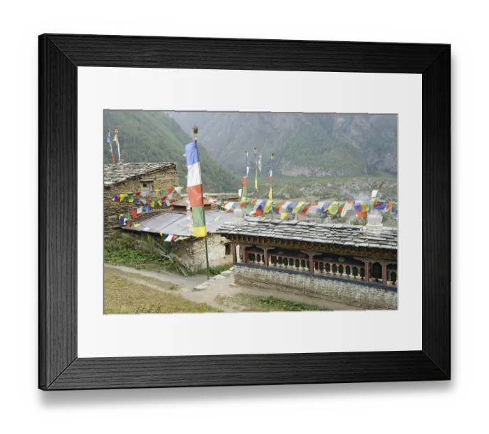 Framed Print : Prayer wheel monastery in upper pisang Framed Print : Prayer wheel monastery in upper pisang