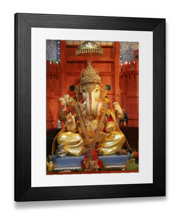 Framed Print : Idol of Lord Ganesha (elephant headed god) in Ganesh festival
