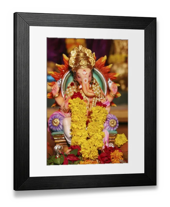 Framed Print : Idol of Lord Ganesha (elephant headed god) in Ganesh festival Framed Print : Idol of Lord Ganesha (elephant headed god) in Ganesh festival