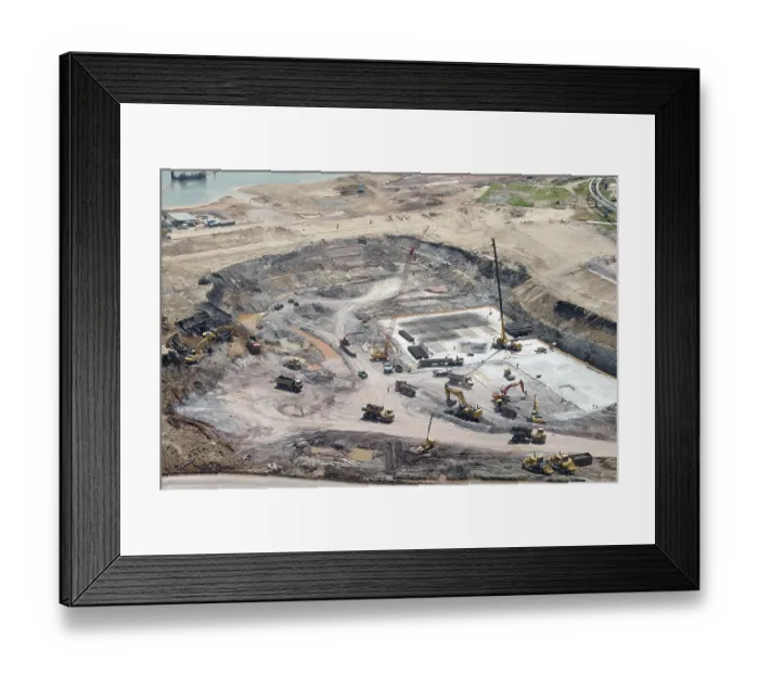 Framed Print : Aerial view of construction, Sentosa, Singapore Framed Print : Aerial view of construction, Sentosa, Singapore