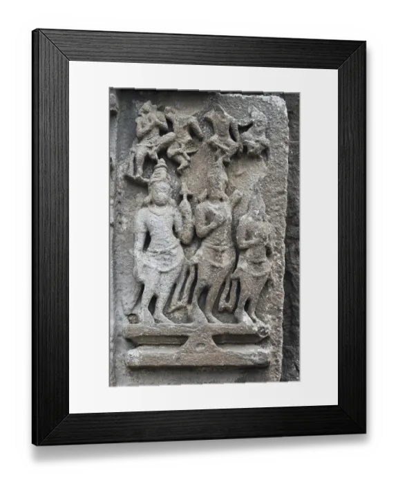 Framed Print : Stone carving in Iyeshwareshware Shiva temple Framed Print : Stone carving in Iyeshwareshware Shiva temple