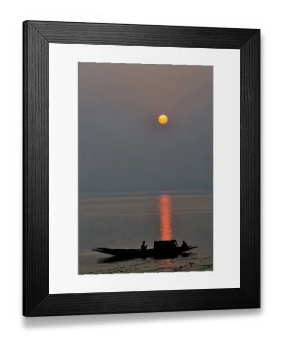 Framed Print : Sunset at river hooghly at Diamond harbour Framed Print : Sunset at river hooghly at Diamond harbour
