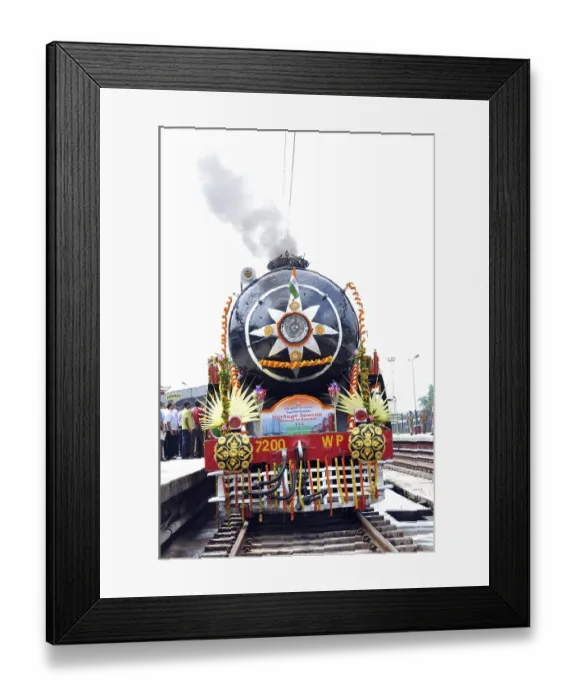 Framed Print : Railway steam engine on track Framed Print : Railway steam engine on track