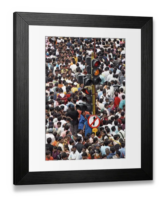 Framed Print : Devotees waiting for ganesh immersion at Bombay Mumbai