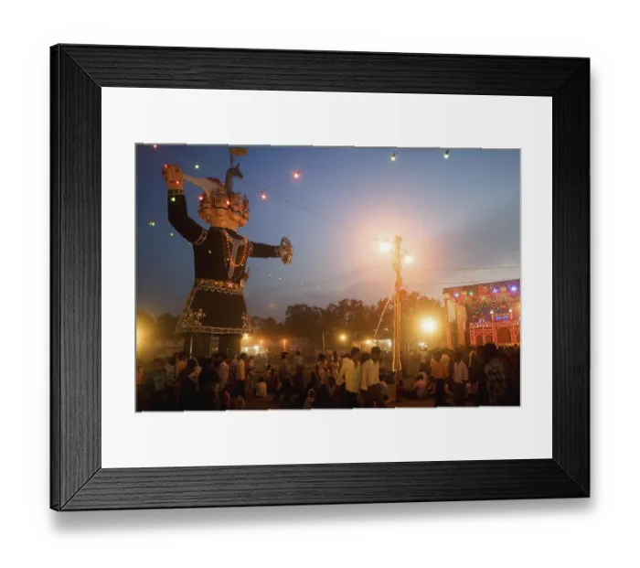 Framed Print : Statue of demon ravan effigy in dussera dusera festival