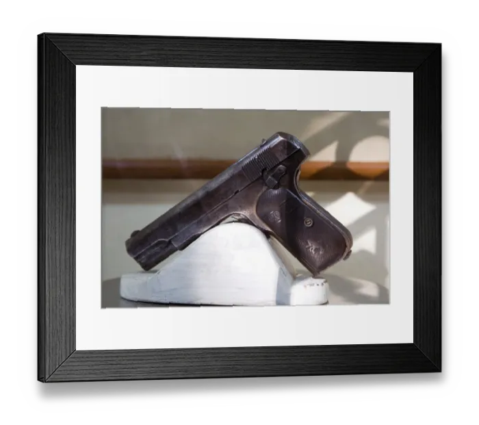 Framed Print : Pistol of chandrasekhar azad in museum