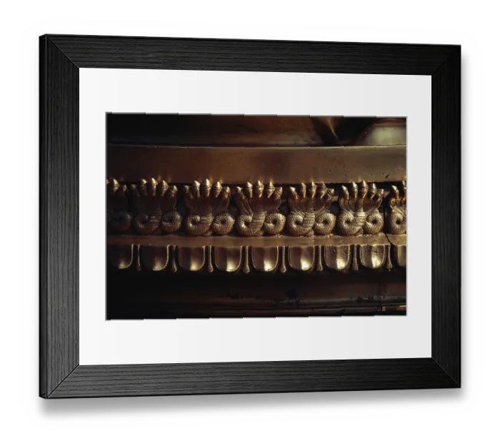 Framed Print : Detail of temple samai snake design, Goa, India