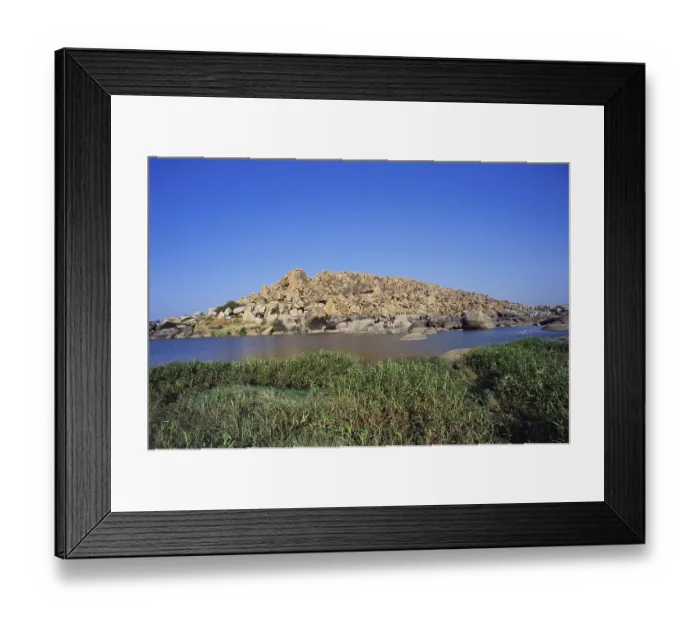 Framed Print : River Tungbhadra, Hampi, Karnataka, India