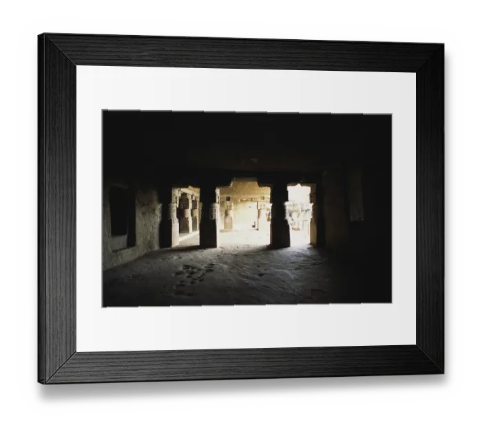 Framed Print : Pillars at Ellora cave No6, Maharashtra, India