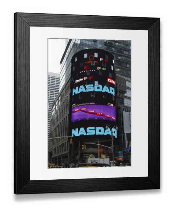 Framed Print : Time Square showing NASDAQ board