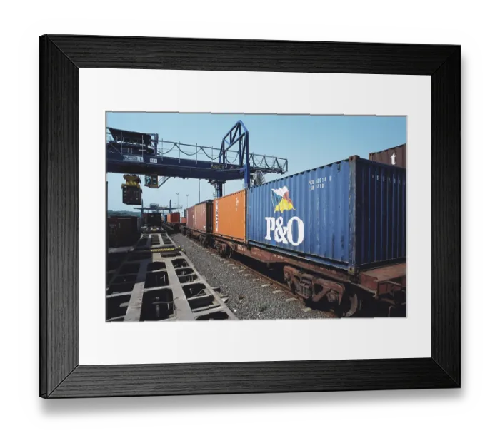 Framed Print : Containers loading on railway, NHAVA SEVA, India