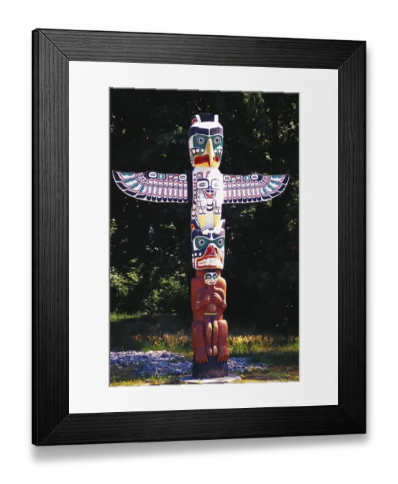 Framed Print : Colourful totems in Stanley Park Framed Print : Colourful totems in Stanley Park