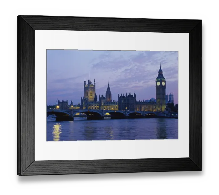 Framed Print : House of Parliament from South Bank at dusk