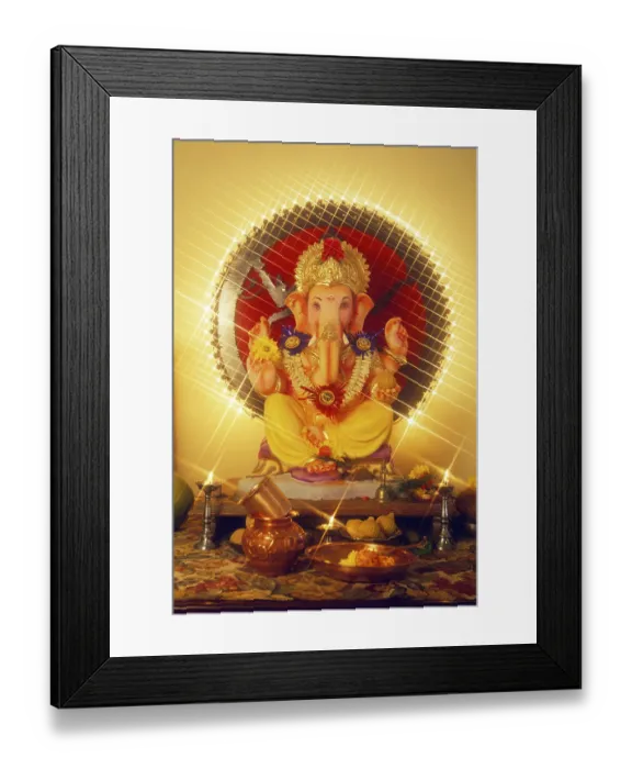 Framed Print : Ganesh ganpati festival, procession of elephant headed god idol