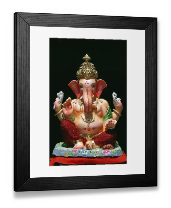 Framed Print : Ganesh ganpati festival, Idol of elephant headed god Framed Print : Ganesh ganpati festival, Idol of elephant headed god