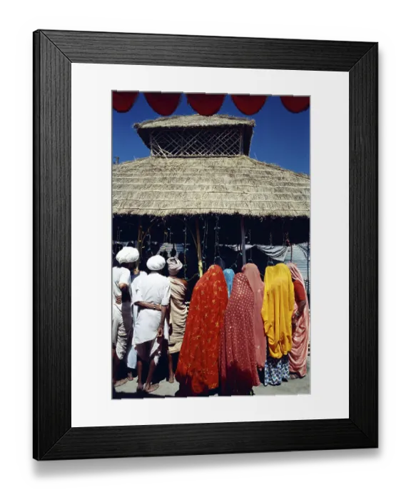 Framed Print : Villagers watching havan in Kumbh fair 98 Framed Print : Villagers watching havan in Kumbh fair 98
