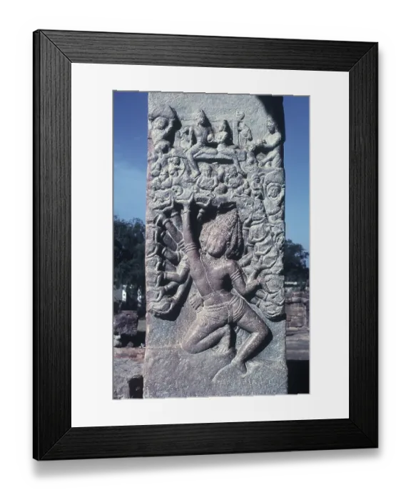 Framed Print : Sculpture on pillar of the temple