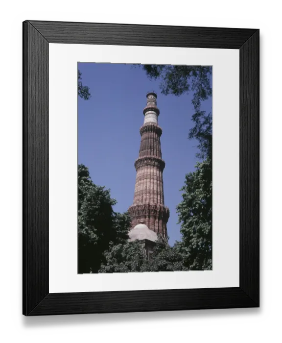 Framed Print : Exterior view of Qutub Minar, Delhi, India, Asia
