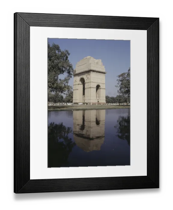 Framed Print : Reflection of India Gate, New Delhi, India, Asia