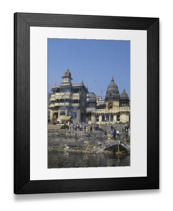 Framed Print : Manikarnika Ghat, holiest cemetery for hindu Framed Print : Manikarnika Ghat, holiest cemetery for hindu