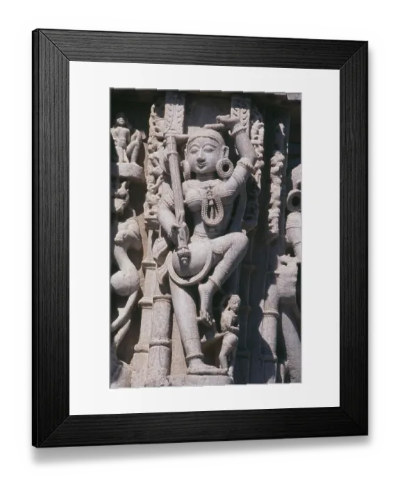 Framed Print : Carved figure of Surya sun temple