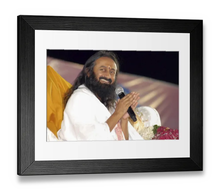 Framed Print : Gurudev Sri Sri Ravi Shankar at yoga camp