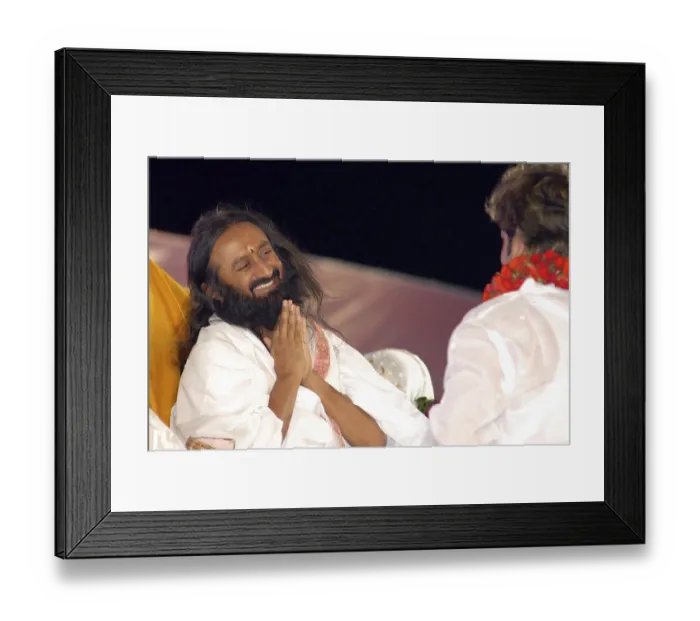 Framed Print : Gurudev Sri Sri Ravi Shankar at yoga camp